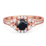 Art Deco Round Natural Stone Ring