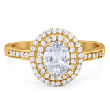 Art Deco Oval Natural Stone Halo Ring