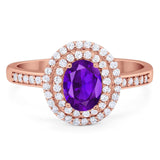 Art Deco Oval Natural Stone Halo Ring