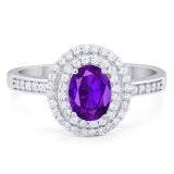 Art Deco Oval Natural Stone Halo Ring