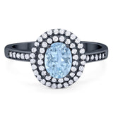 Art Deco Oval Natural Stone Halo Ring