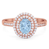 Art Deco Oval Natural Stone Halo Ring