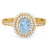 Art Deco Oval Natural Stone Halo Ring