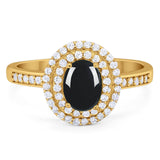 Art Deco Oval Natural Stone Halo Ring