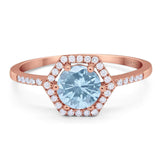 Round Natural Stone Hexagonal Ring