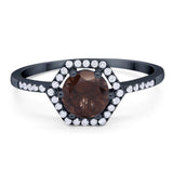 Round Natural Stone Hexagonal Ring