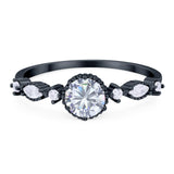 Vintage Style Round Natural Stone Beaded Ring