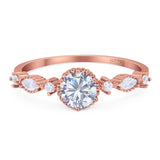 Vintage Style Round Natural Stone Beaded Ring