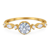 Vintage Style Round Natural Stone Beaded Ring