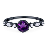 Vintage Style Round Natural Stone Beaded Ring