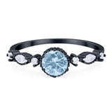 Vintage Style Round Natural Stone Beaded Ring