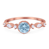 Vintage Style Round Natural Stone Beaded Ring