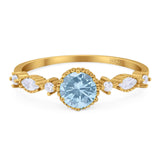 Vintage Style Round Natural Stone Beaded Ring