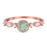 Vintage Style Round Natural Stone Beaded Ring