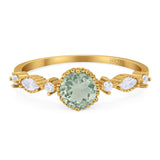 Vintage Style Round Natural Stone Beaded Ring