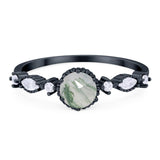 Vintage Style Round Natural Stone Beaded Ring