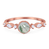 Vintage Style Round Natural Stone Beaded Ring