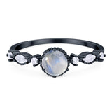 Vintage Style Round Natural Stone Beaded Ring