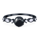 Vintage Style Round Natural Stone Beaded Ring