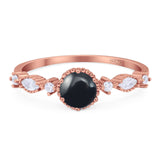 Vintage Style Round Natural Stone Beaded Ring