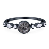 Vintage Style Round Natural Stone Beaded Ring