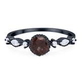 Vintage Style Round Natural Stone Beaded Ring