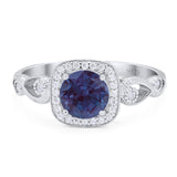 Art Deco Round Natural Stone Ring