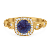 Art Deco Round Natural Stone Ring