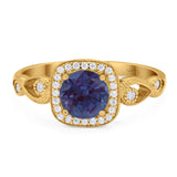 Art Deco Round Natural Stone Ring