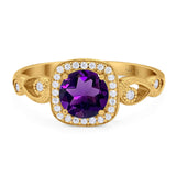 Art Deco Round Natural Stone Ring