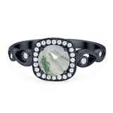 Art Deco Round Natural Stone Ring