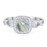 Art Deco Round Natural Stone Ring