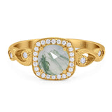 Art Deco Round Natural Stone Ring