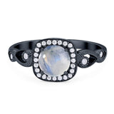 Art Deco Round Natural Stone Ring