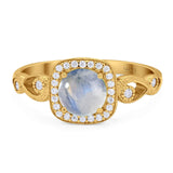 Art Deco Round Natural Stone Ring