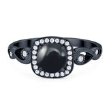 Art Deco Round Natural Stone Ring