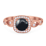 Art Deco Round Natural Stone Ring