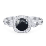 Art Deco Round Natural Stone Ring