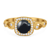 Art Deco Round Natural Stone Ring