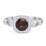 Art Deco Round Natural Stone Ring