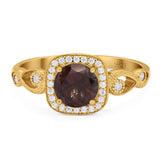 Art Deco Round Natural Stone Ring
