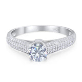 Round Moissanite Vintage Style Ring 925 Sterling Silver