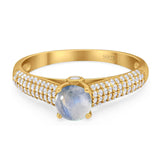 Vintage Style Round Natural Stone Ring