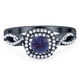 Art Deco Round Natural Stone Twisted Ring