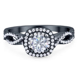 Art Deco Round Natural Stone Twisted Ring