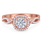 Art Deco Round Natural Stone Twisted Ring