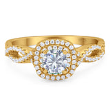 Art Deco Round Natural Stone Twisted Ring