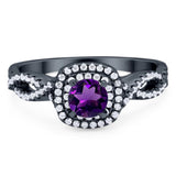 Art Deco Round Natural Stone Twisted Ring