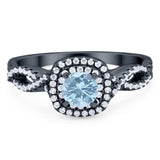 Art Deco Round Natural Stone Twisted Ring