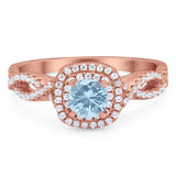 Art Deco Round Natural Stone Twisted Ring